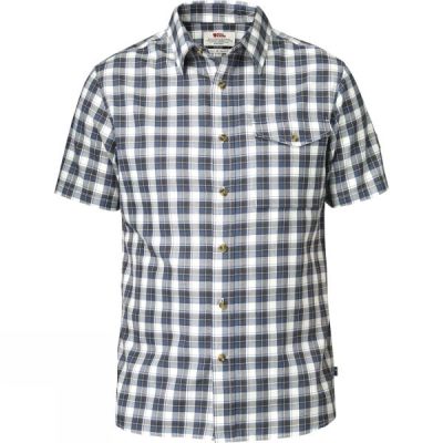 Camisa Fjallraven Singi Manga Cortad Hombre Azules - Chile UNX640923